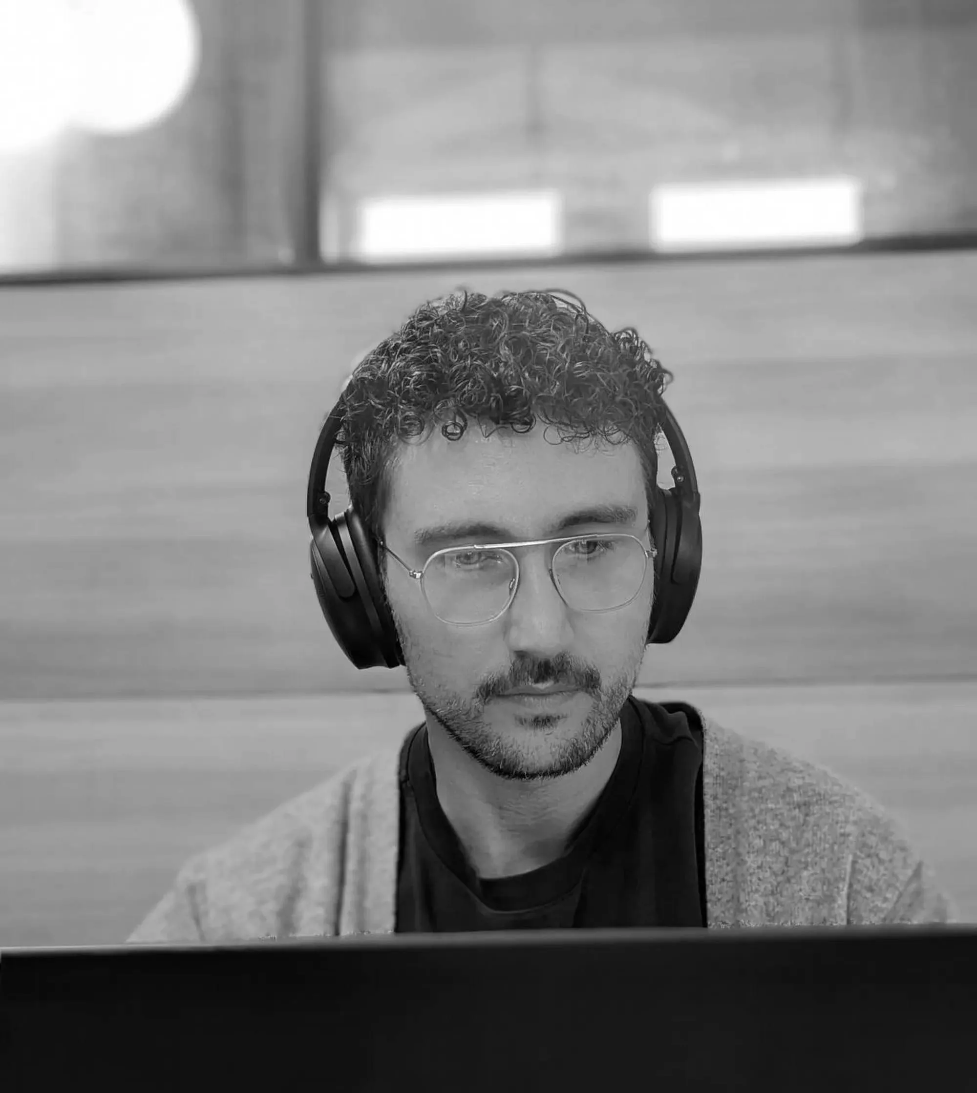 David Lorenz sitting and working